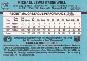 Mike Greenwell  baseball card collectible - Main Image 2