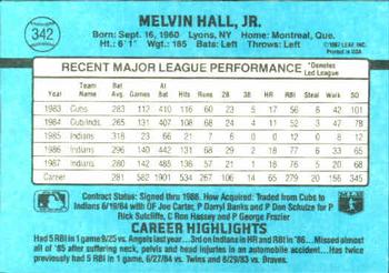 Mel Hall  baseball card collectible - Main Image 2