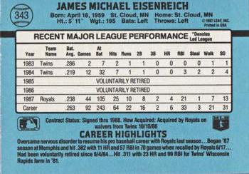 Jim Eisenreich  baseball card collectible - Main Image 2