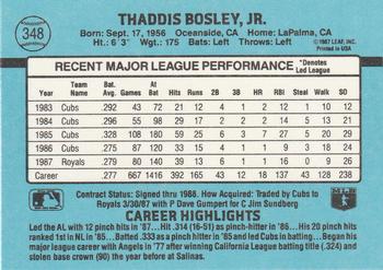Thad Bosley  baseball card collectible - Main Image 2