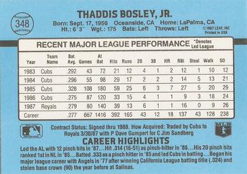 Thad Bosley  baseball card collectible - Main Image 2