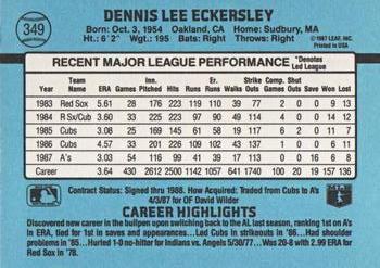 Dennis Eckersley  baseball card collectible - Main Image 2