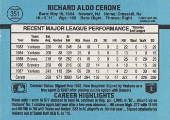 Rick Cerone  baseball card collectible - Main Image 2
