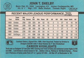 John Shelby  baseball card collectible - Main Image 2