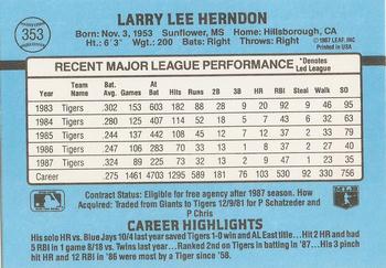 Larry Herndon  baseball card collectible - Main Image 2