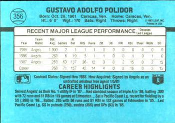 Gus Polidor  baseball card collectible - Main Image 2