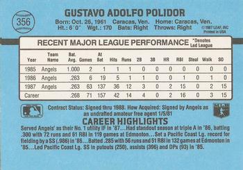 Gus Polidor  baseball card collectible - Main Image 2
