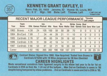 Ken Dayley  baseball card collectible - Main Image 2