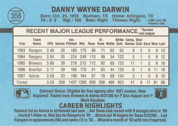 Danny Darwin  baseball card collectible - Main Image 2