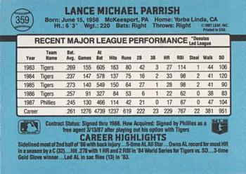 Lance Parrish  baseball card collectible - Main Image 2