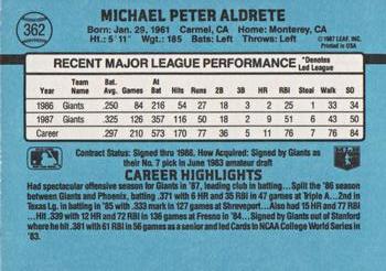 Mike Aldrete  baseball card collectible - Main Image 2