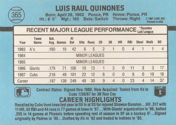 Luis Quinones  baseball card collectible - Main Image 2