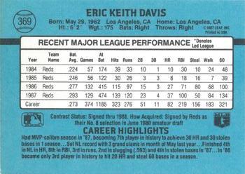 Eric Davis  baseball card collectible - Main Image 2