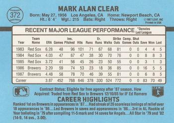 Mark Clear  baseball card collectible - Main Image 2