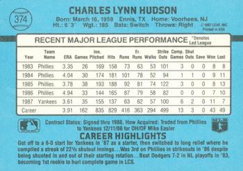 Charles Hudson  baseball card collectible - Main Image 2