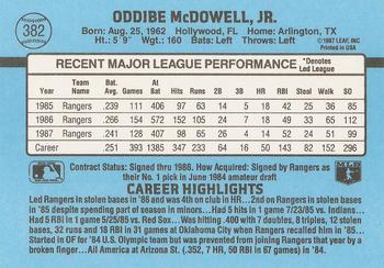 Oddibe McDowell  baseball card collectible - Main Image 2
