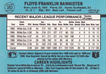 Floyd Bannister  baseball card collectible - Main Image 2