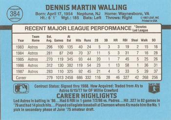 Denny Walling  baseball card collectible - Main Image 2
