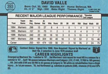 Dave Valle  baseball card collectible - Main Image 2