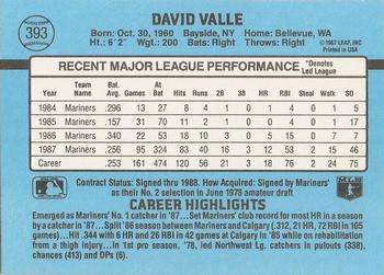 Dave Valle  baseball card collectible - Main Image 2