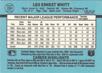 Ernie Whitt  baseball card collectible - Main Image 2