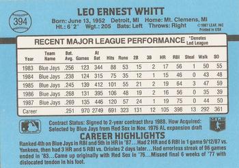 Ernie Whitt  baseball card collectible - Main Image 2