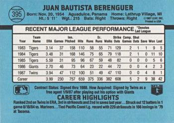 Juan Berenguer  baseball card collectible - Main Image 2