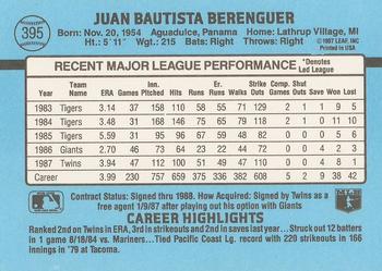 Juan Berenguer  baseball card collectible - Main Image 2