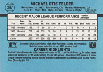 Mike Felder  baseball card collectible - Main Image 2