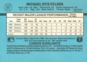 Mike Felder  baseball card collectible - Main Image 2