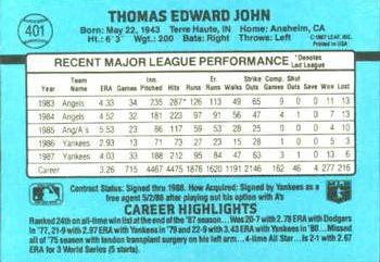 Tommy John  baseball card collectible - Main Image 2