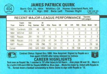 Jamie Quirk  baseball card collectible - Main Image 2