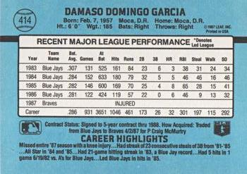 Damaso Garcia  baseball card collectible - Main Image 2