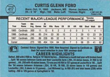 Curt Ford  baseball card collectible - Main Image 2