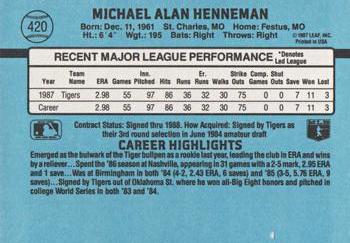 Mike Henneman  baseball card collectible - Main Image 2