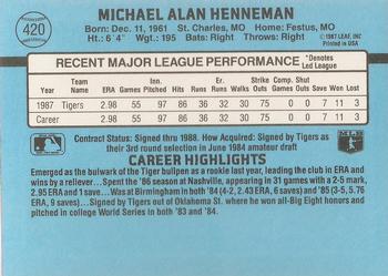 Mike Henneman  baseball card collectible - Main Image 2