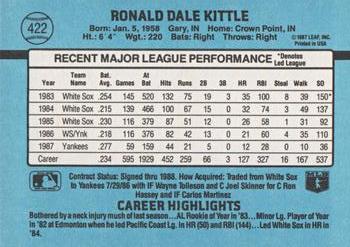 Ron Kittle  baseball card collectible - Main Image 2