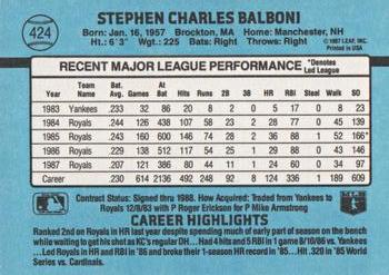 Steve Balboni  baseball card collectible - Main Image 2