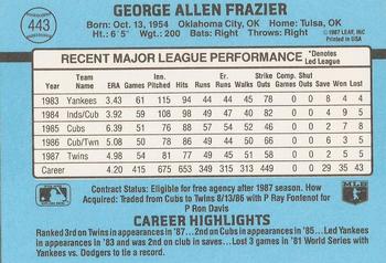 George Frazier  baseball card collectible - Main Image 2