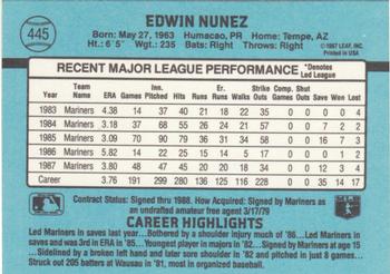 Ed Nunez  baseball card collectible - Main Image 2