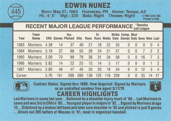 Ed Nunez  baseball card collectible - Main Image 2