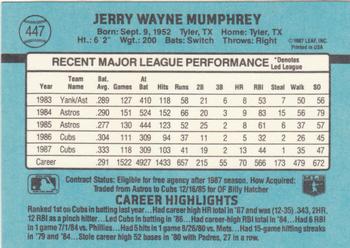 Jerry Mumphrey  baseball card collectible - Main Image 2