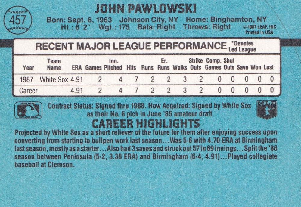 John Pawlowski  baseball card collectible - Main Image 2
