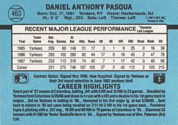 Dan Pasqua  baseball card collectible - Main Image 2