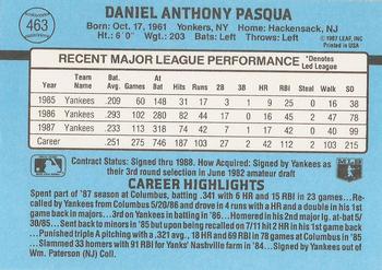 Dan Pasqua  baseball card collectible - Main Image 2