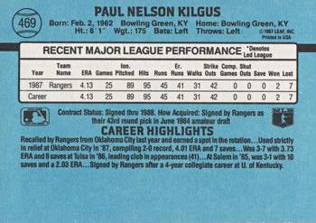 Paul Kilgus  baseball card collectible - Main Image 2