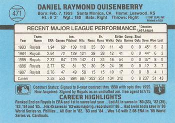 Dan Quisenberry  baseball card collectible - Main Image 2
