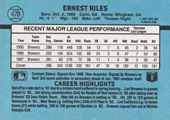 Ernest Riles  baseball card collectible - Main Image 2