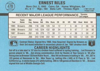Ernest Riles  baseball card collectible - Main Image 2
