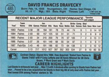 Dave Dravecky  baseball card collectible - Main Image 2
